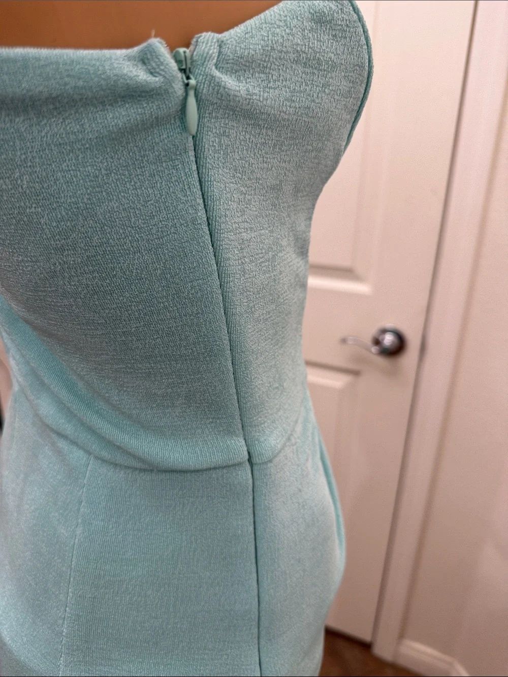 Lulu's Mint Green Aqua One-Shoulder Cutout Fabulous Tulip Midi Dress Sz XSmall - Picture 12 of 16